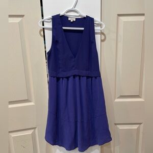 ARITZIA Wilfred Vignette Dress silk royal blue sleeveless v-neck  size 4
